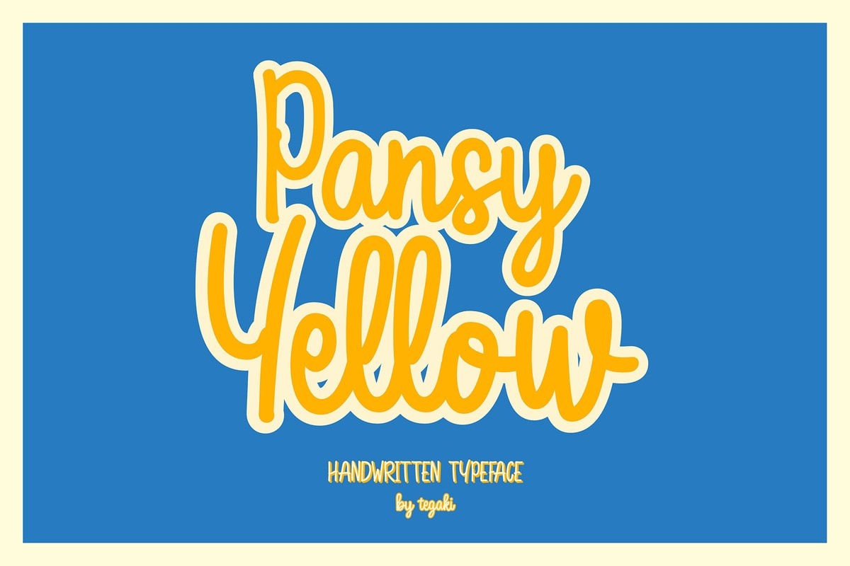 Пример шрифта Pansy Yellow Yellow Extrude
