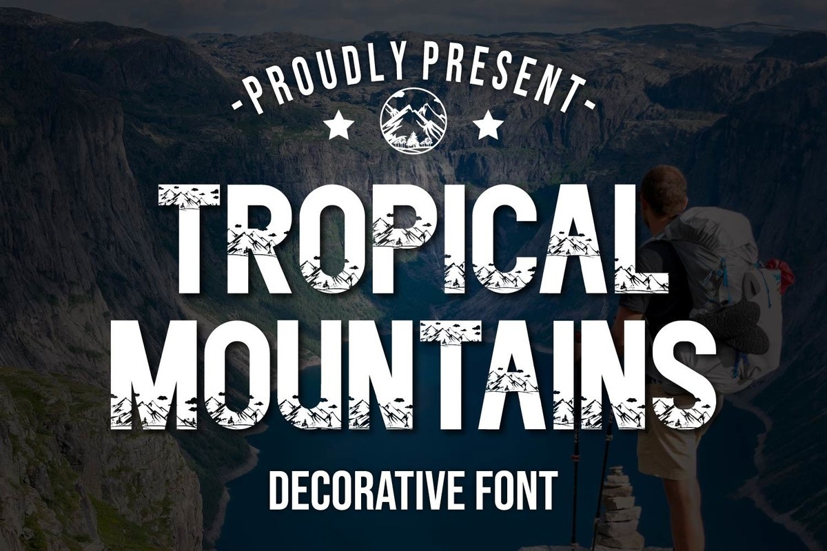 Пример шрифта Tropical Montains Regular