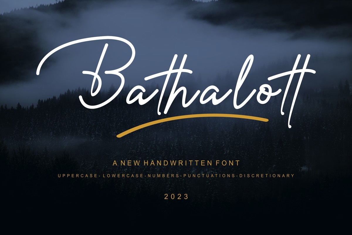 Пример шрифта Bathalott Regular