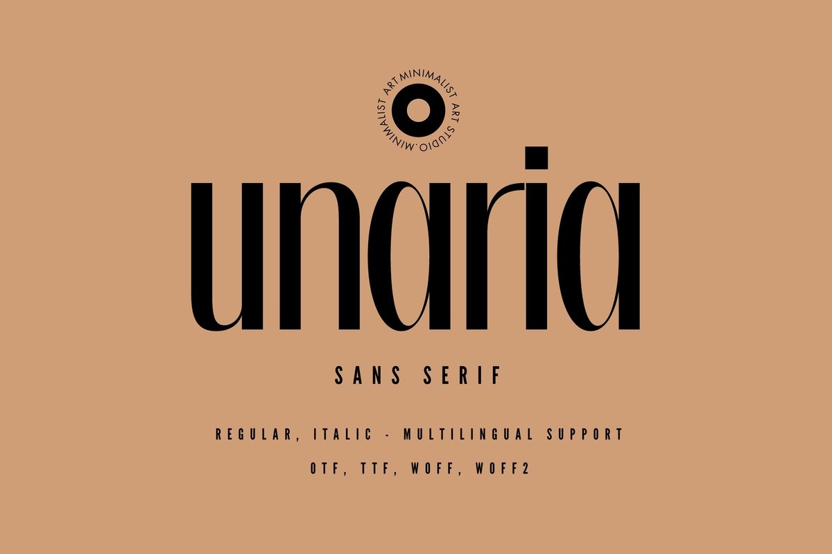 Пример шрифта Unaria Italic