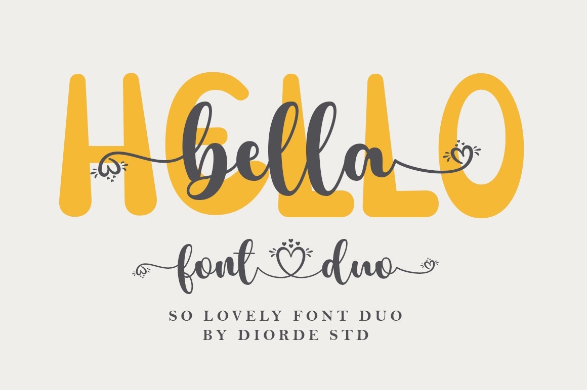 Пример шрифта Hello Bella Duo