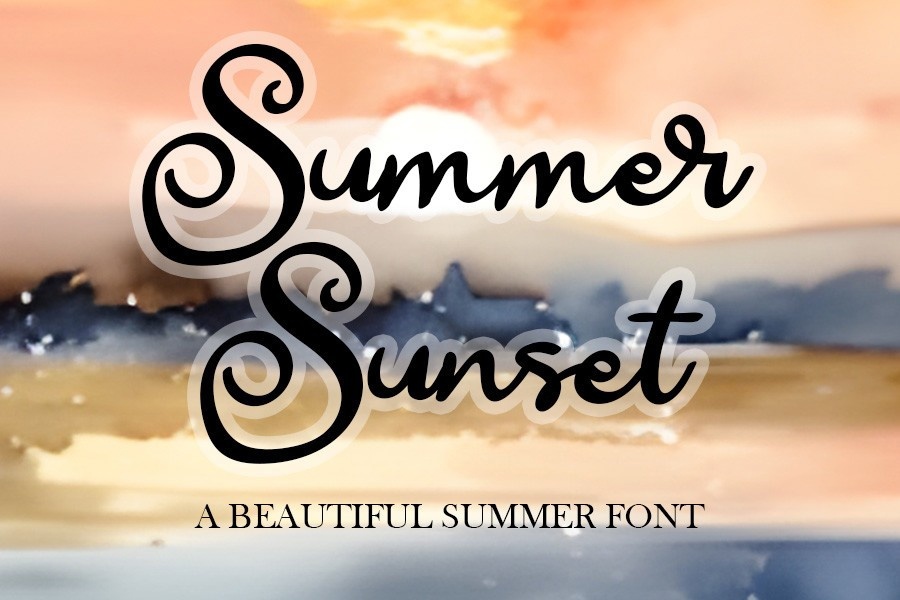 Пример шрифта Summer Sunset Regular