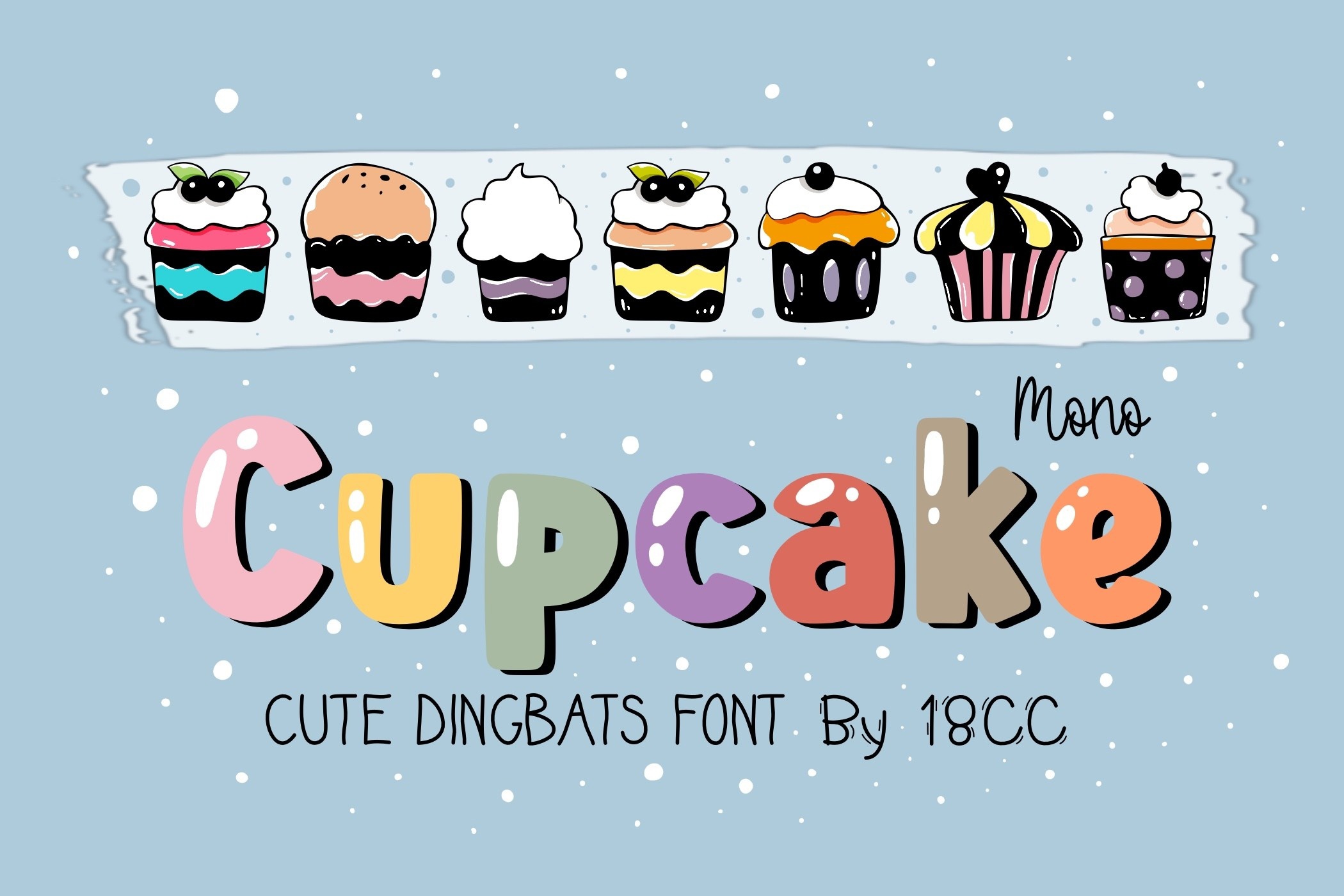 Пример шрифта Mono Cupcake Regular