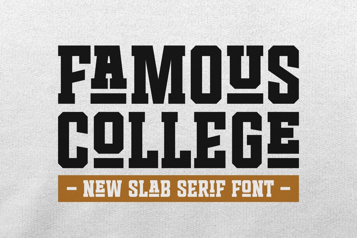 Пример шрифта Famous College Italic