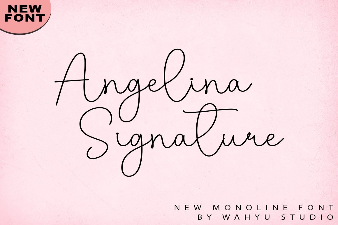 Пример шрифта Angelina Signature Regular