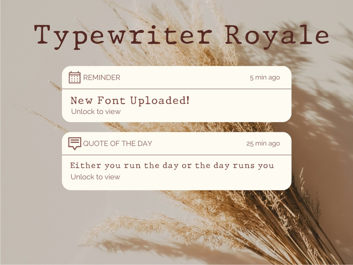 Пример шрифта Typewriter Royale