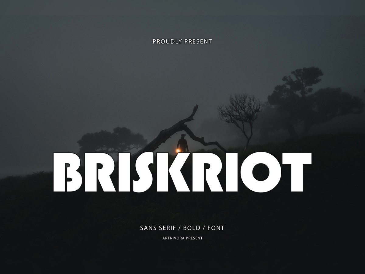 Пример шрифта Briskriot Regular
