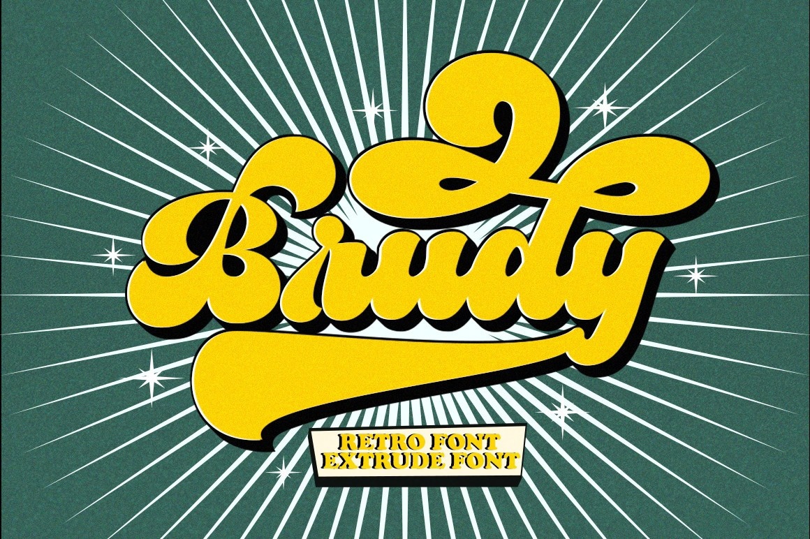 Пример шрифта Brudy Extrude