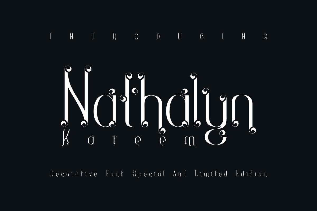 Пример шрифта Nathalyn Kareem Regular