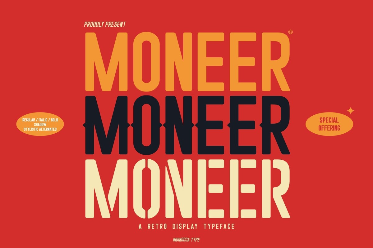 Пример шрифта Moneer