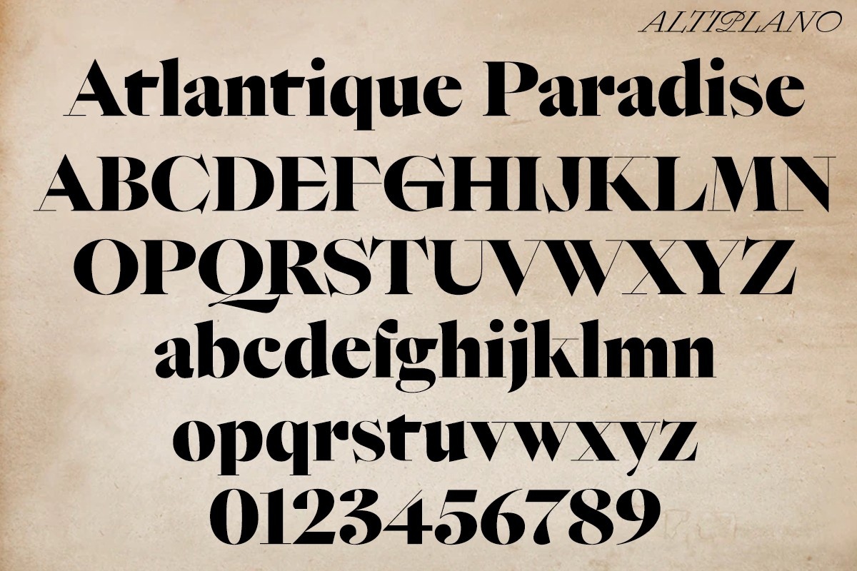 Пример шрифта Atlantique Paradise