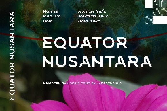 Пример шрифта Equator Nusantara