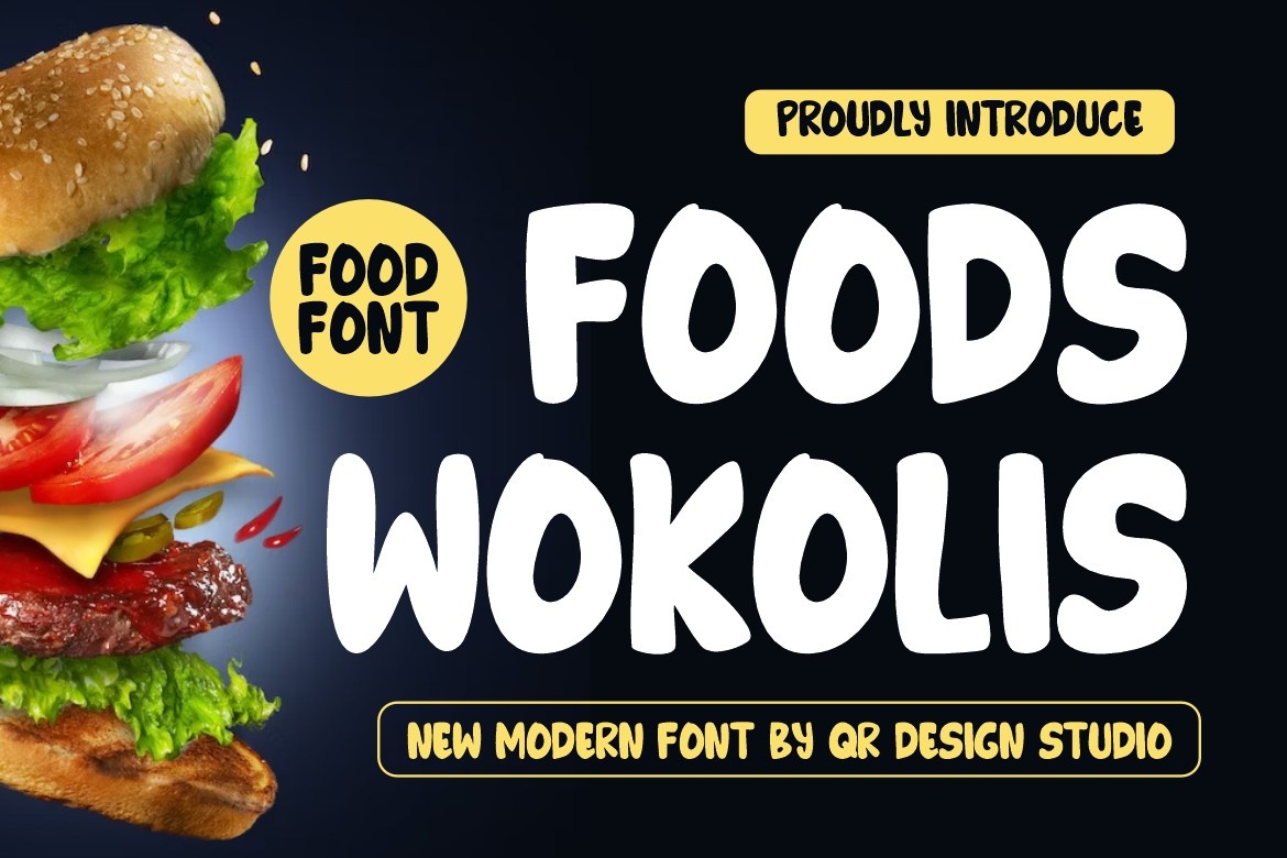 Пример шрифта Foods Wokolis
