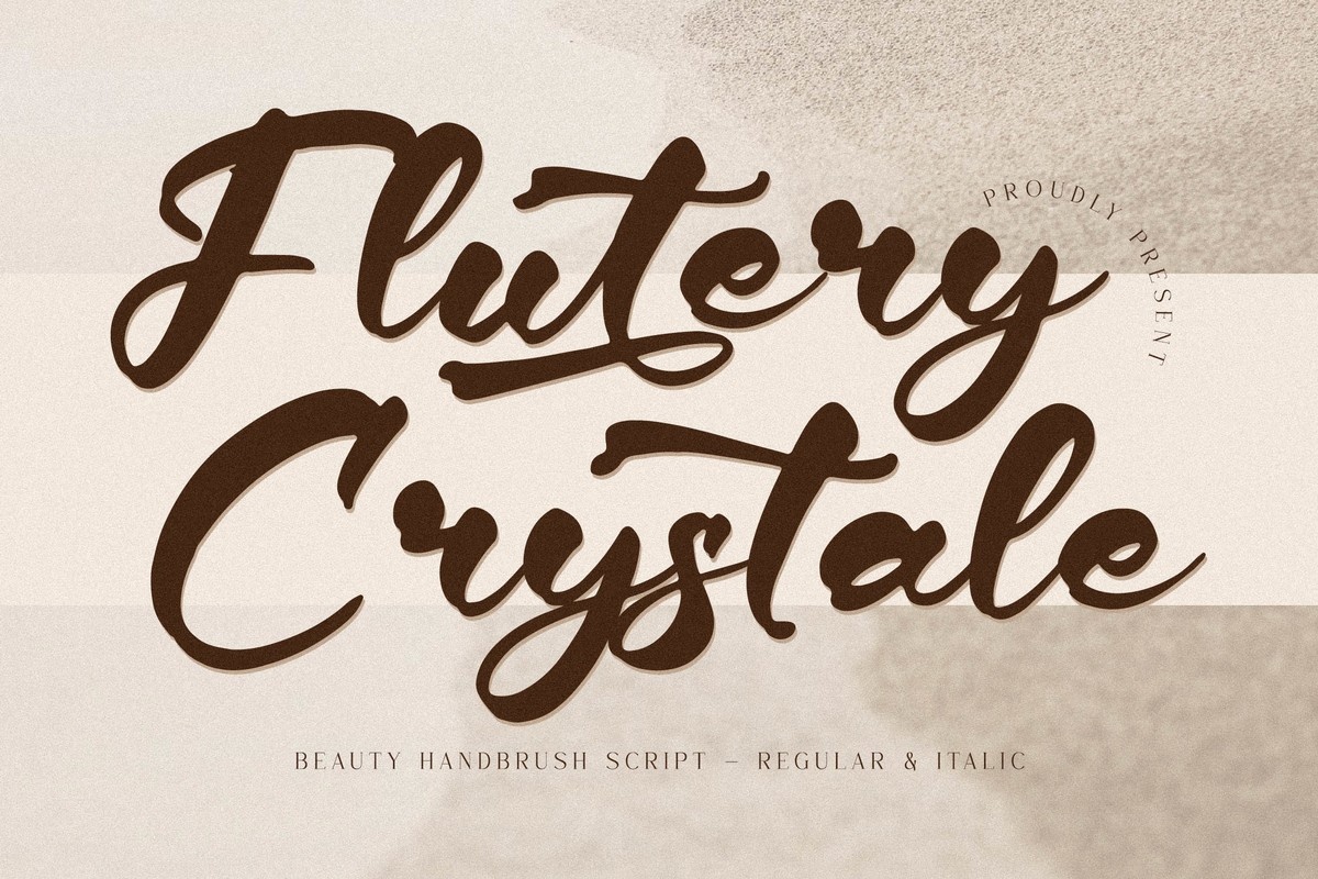 Пример шрифта Flutery Crystale