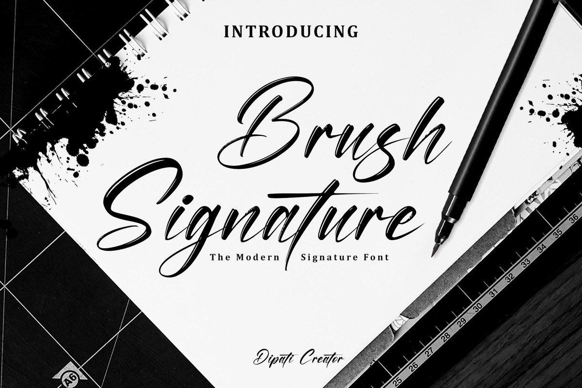 Пример шрифта Brush Signature