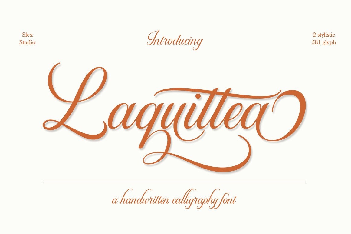 Пример шрифта Laquittea
