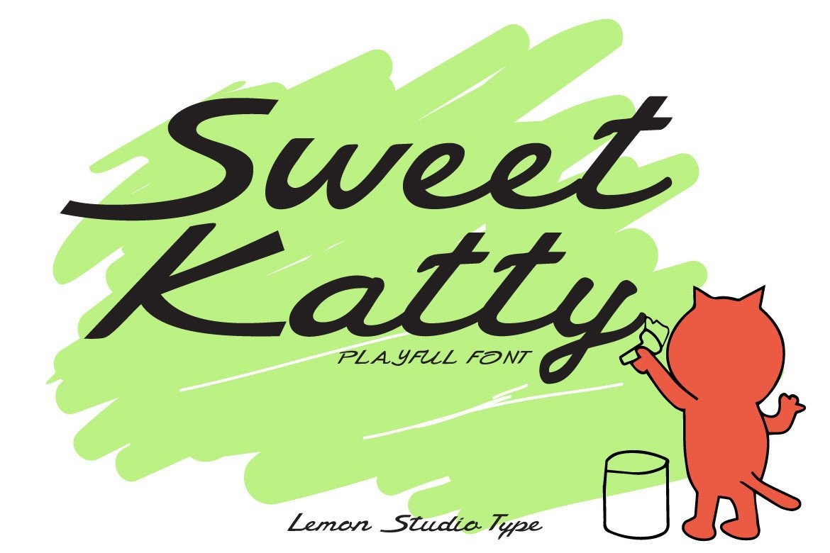 Пример шрифта Sweet Katty Regular