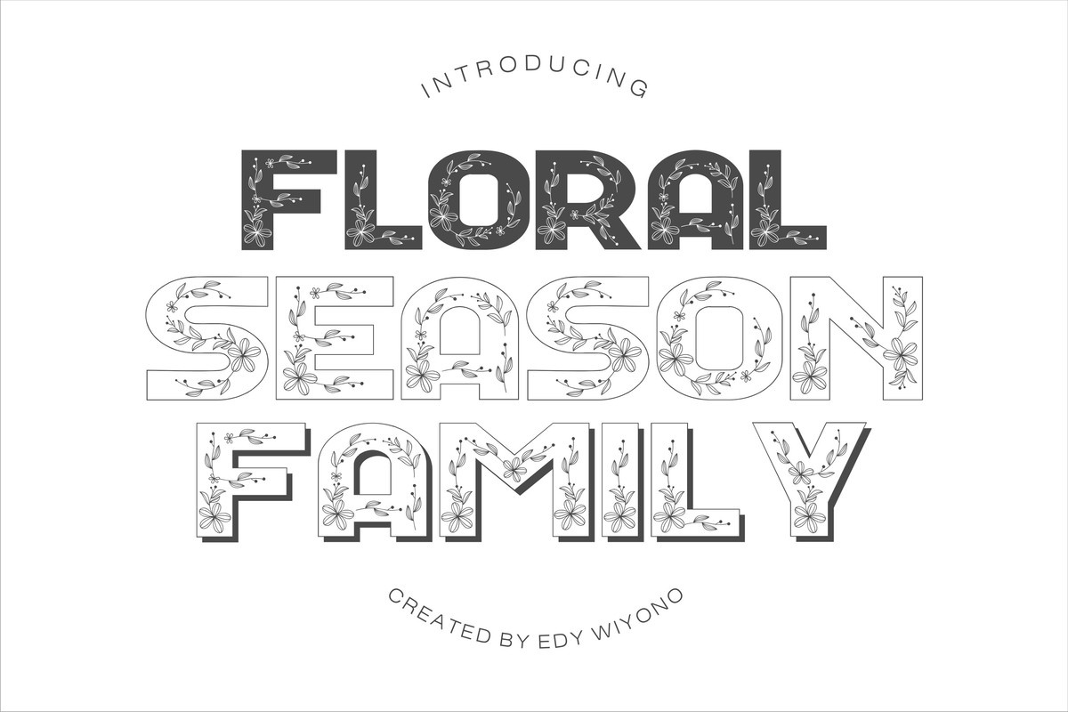 Пример шрифта Floral Season Family Shadow