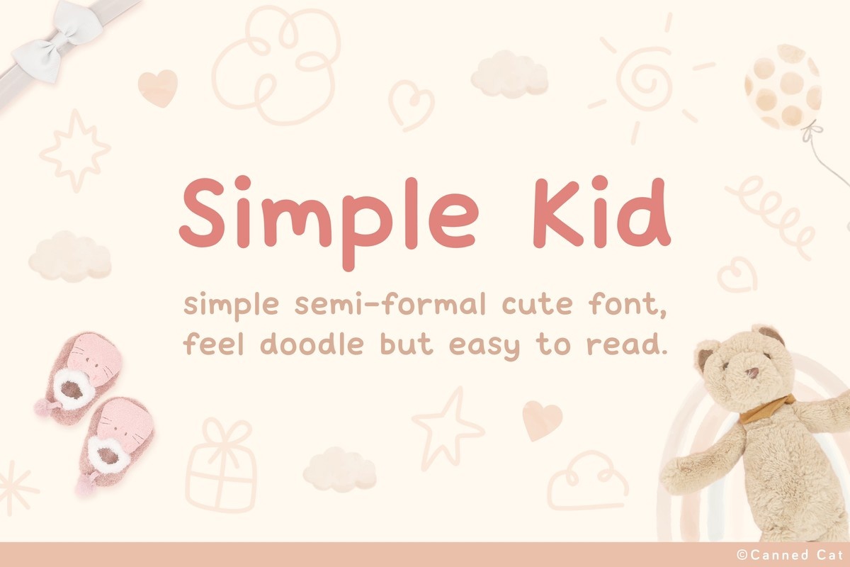 Пример шрифта Simple Kid Regular