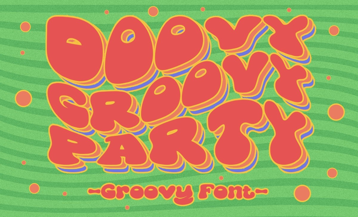 Пример шрифта Doovy Groovy Party Outline