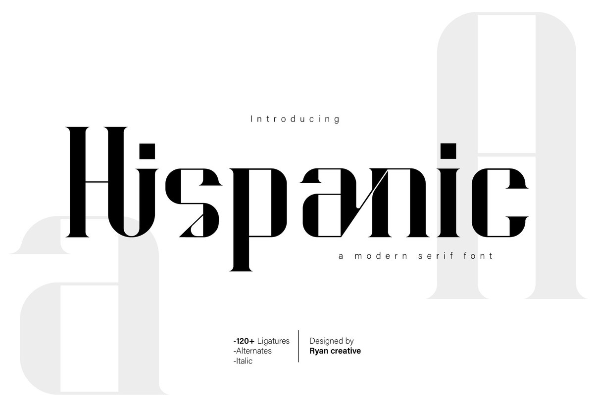 Пример шрифта Hispanic Regular