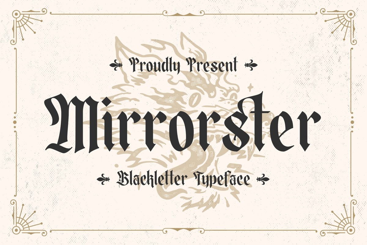 Пример шрифта Mirrorster