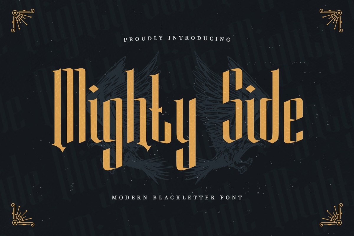 Пример шрифта Mighty Side Regular