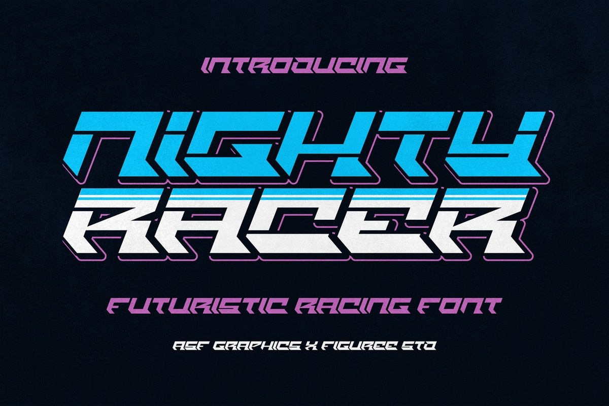 Пример шрифта Nighty Racer