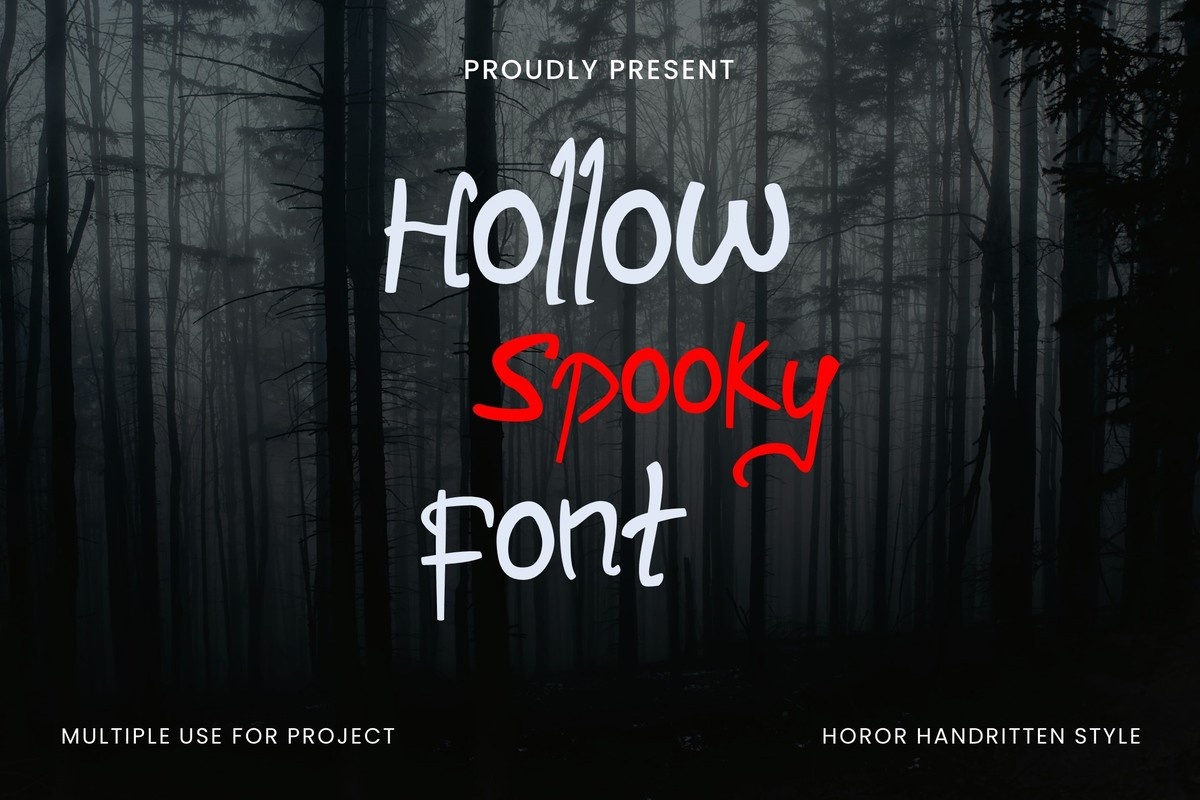 Пример шрифта Hollow Spooky Regular