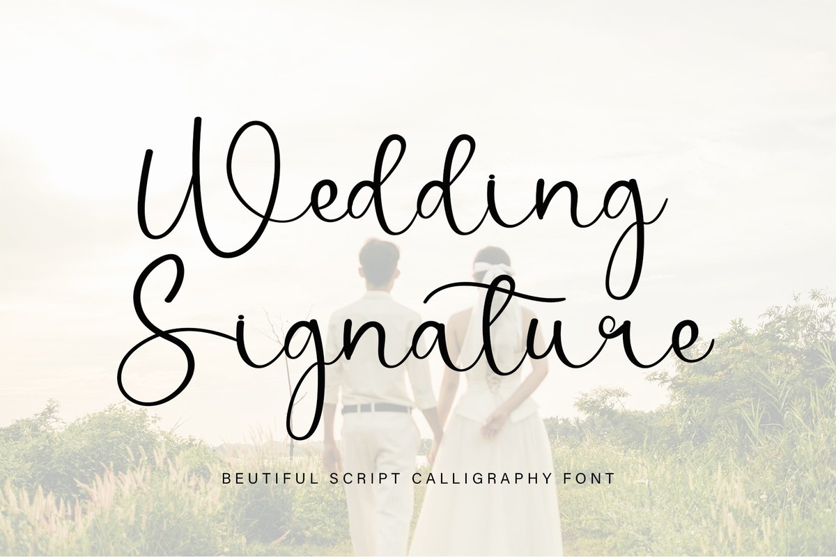Пример шрифта Wedding Signature