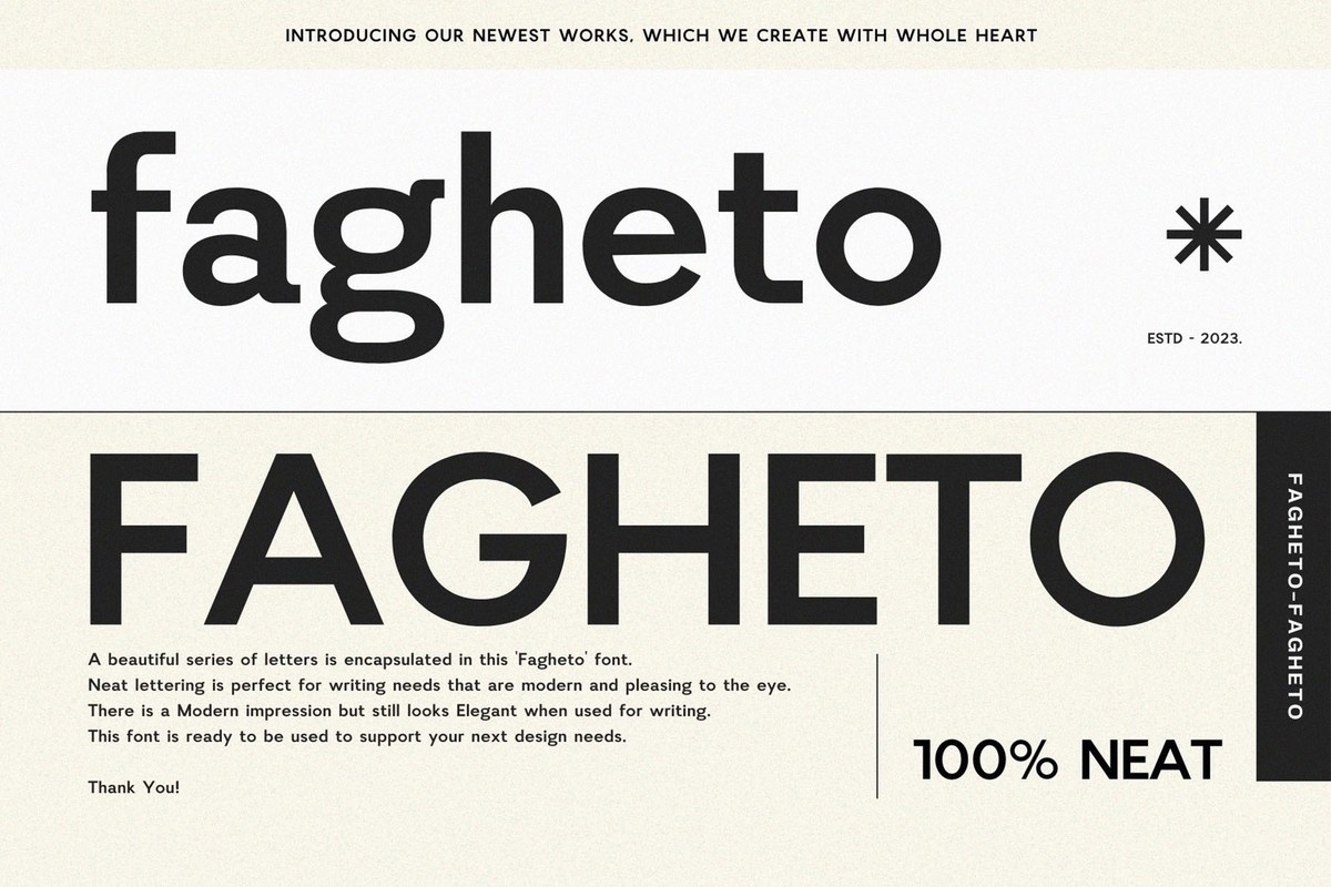 Пример шрифта Fagheto