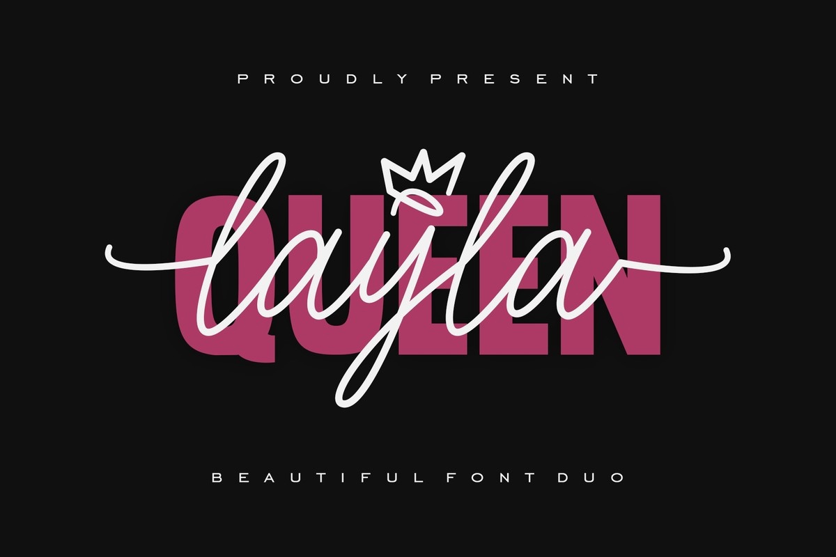 Пример шрифта Queen Layla