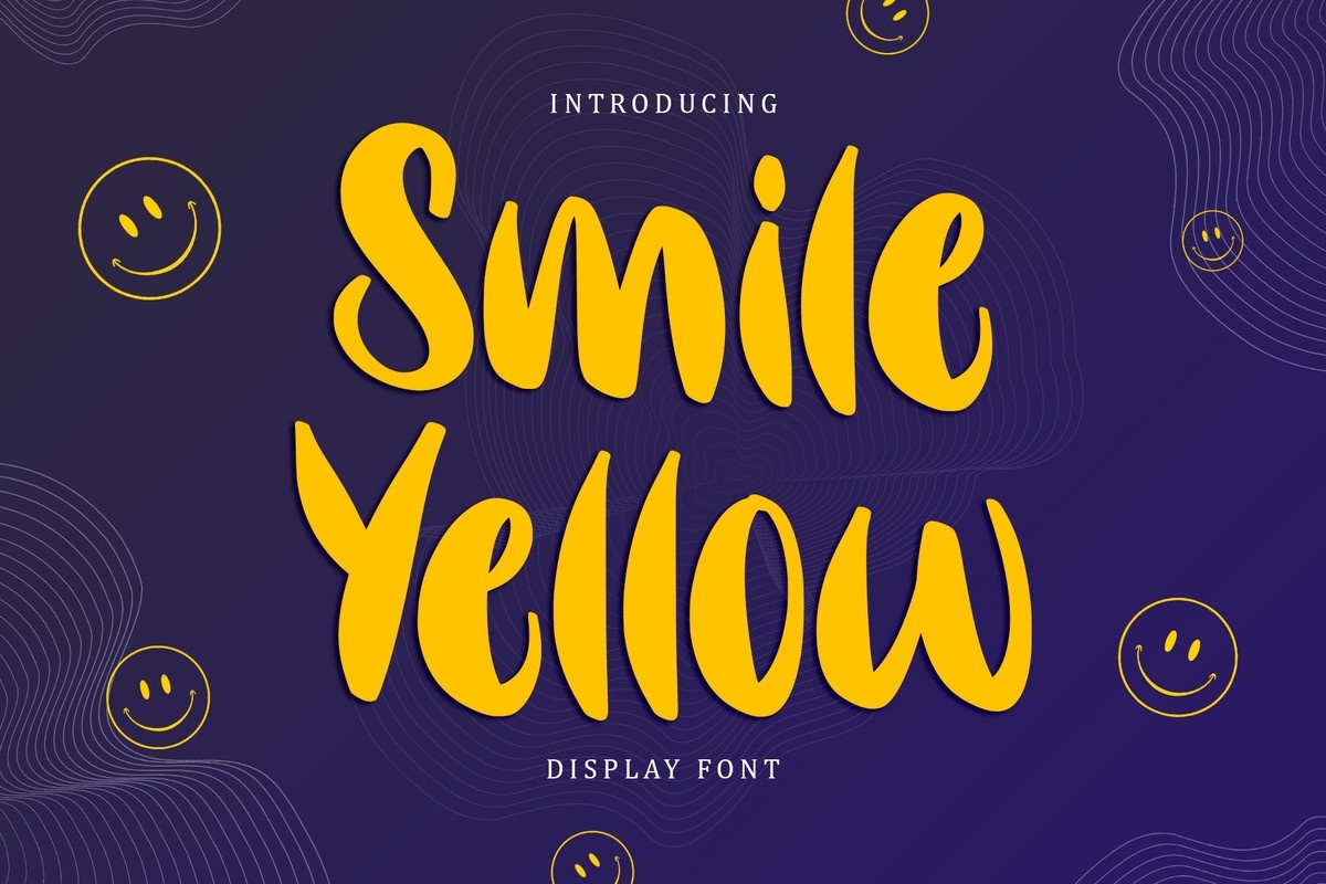 Пример шрифта Smile Yellow Regular