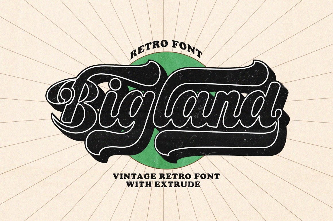 Пример шрифта Bigland Retro