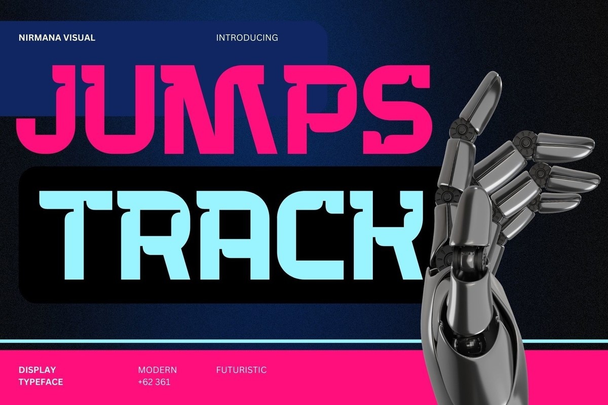 Пример шрифта Jumps Track