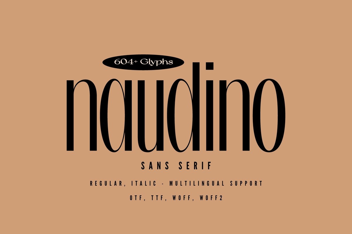 Пример шрифта Naudino Italic