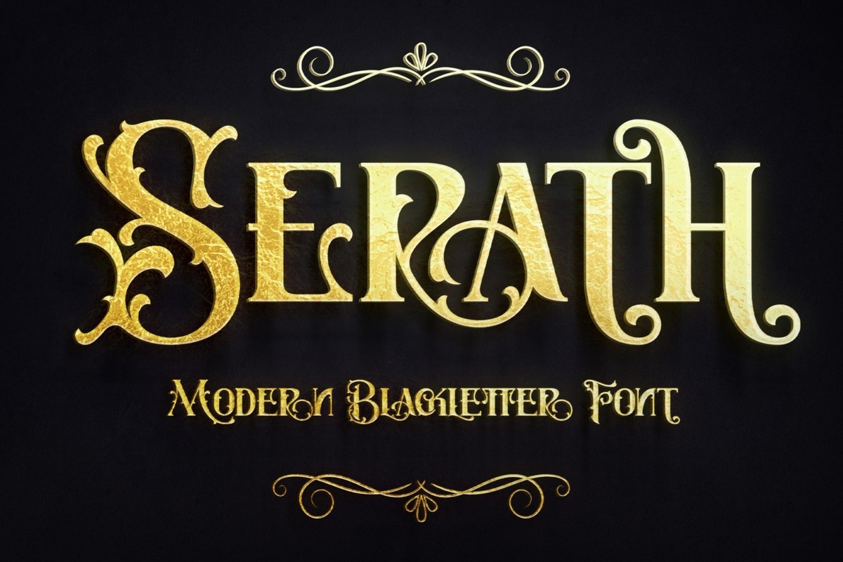 Пример шрифта Serath Italic