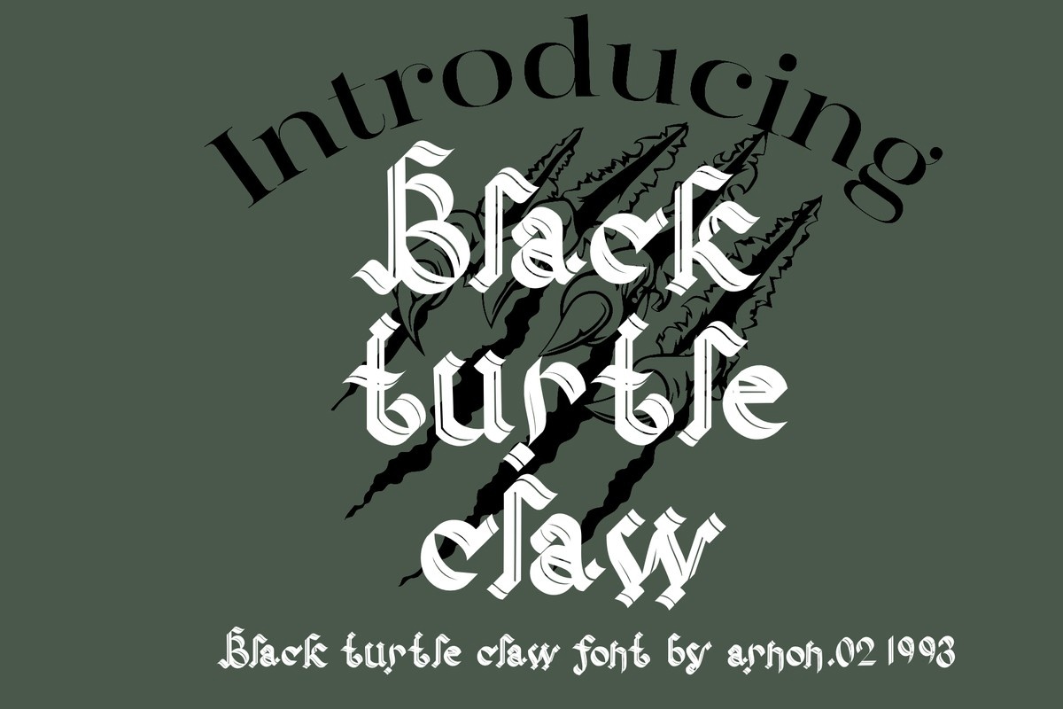 Пример шрифта Black Turtle Claw