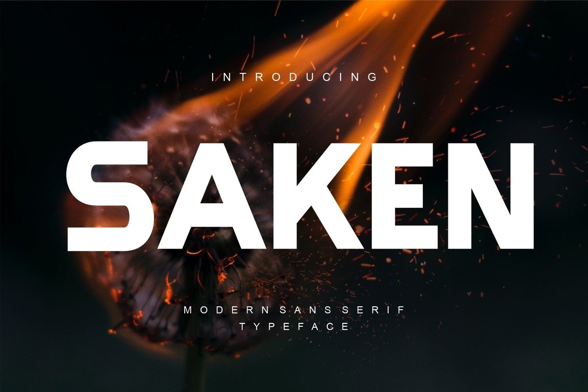 Пример шрифта Saken