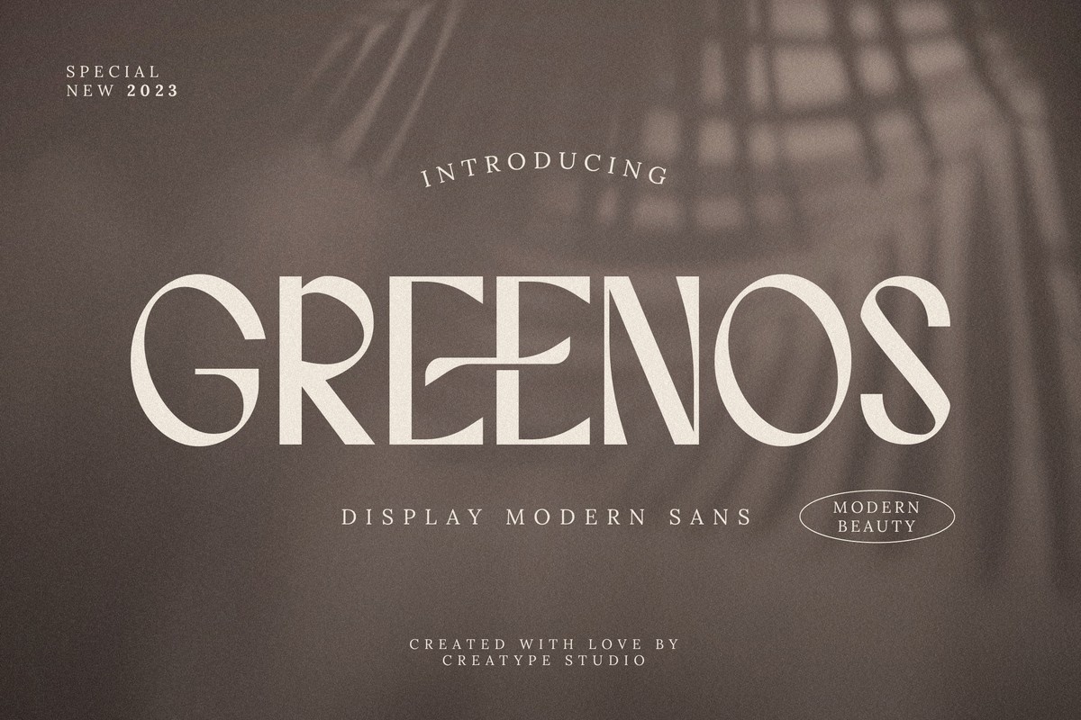 Пример шрифта Greenos