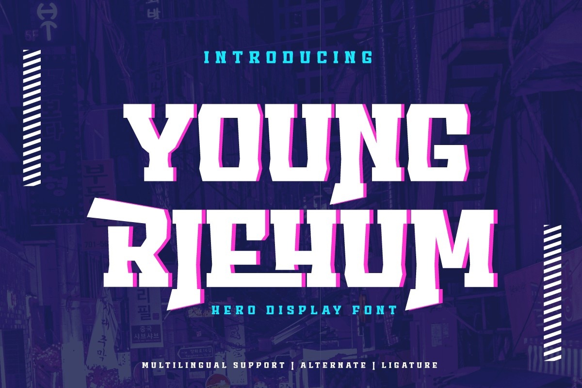 Пример шрифта Young Riehum Regular