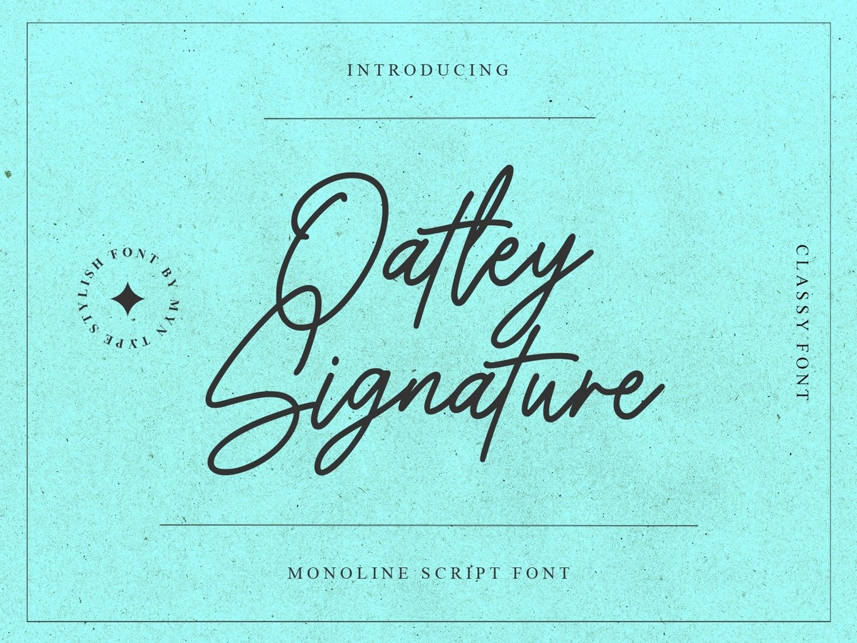 Пример шрифта Oatley Signature
