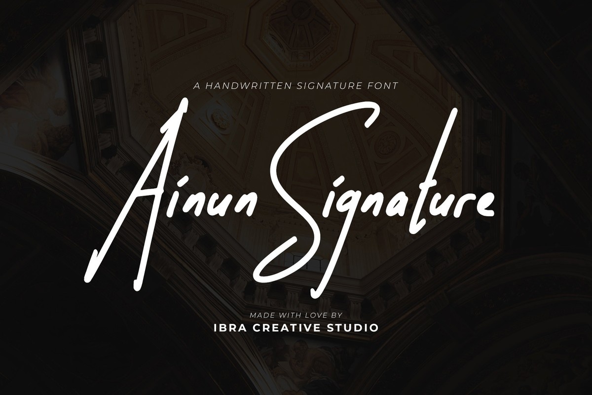 Пример шрифта Ainun Signature Regular