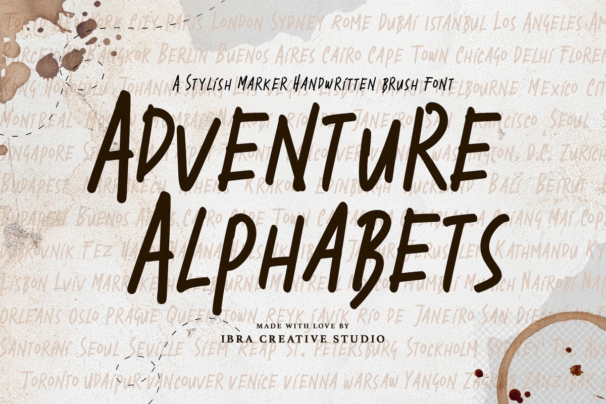 Пример шрифта Adventure Alphabets Regular