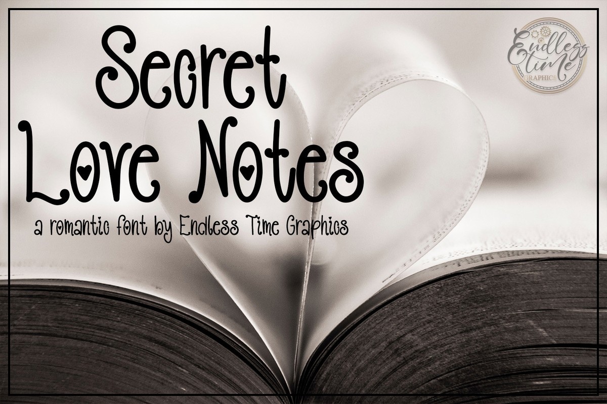 Пример шрифта Secret Love Notes Regular
