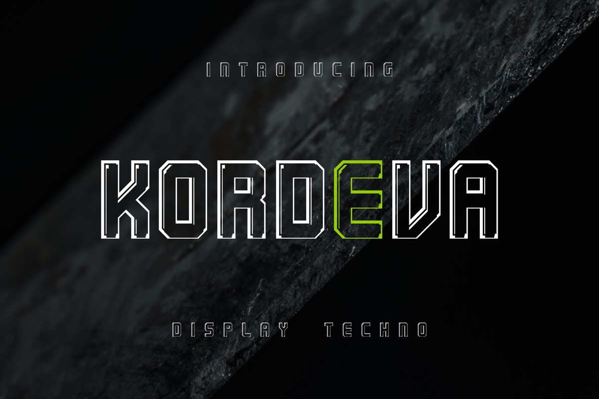 Пример шрифта Kordeva