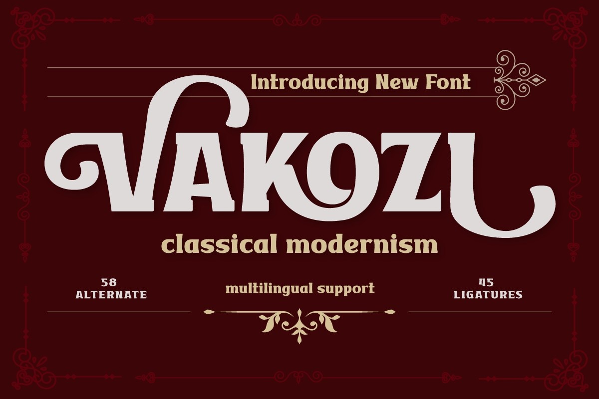 Пример шрифта Vakozi Regular
