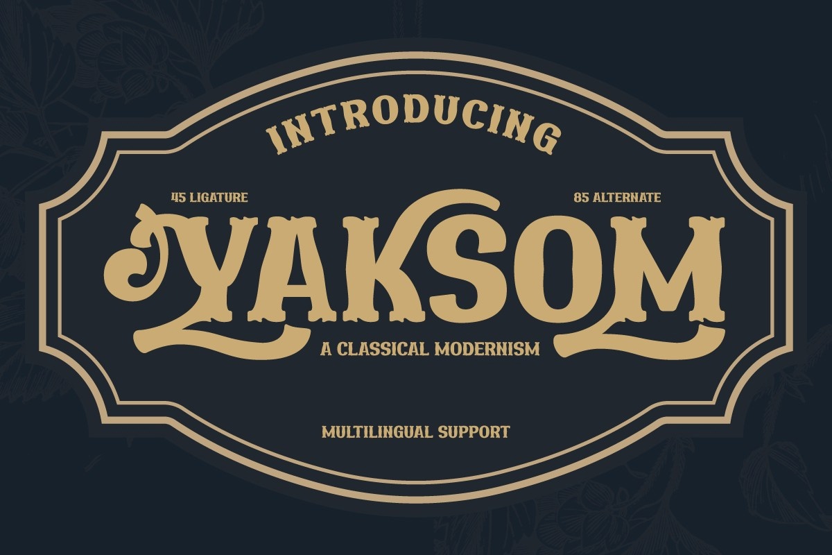 Пример шрифта Yaksom