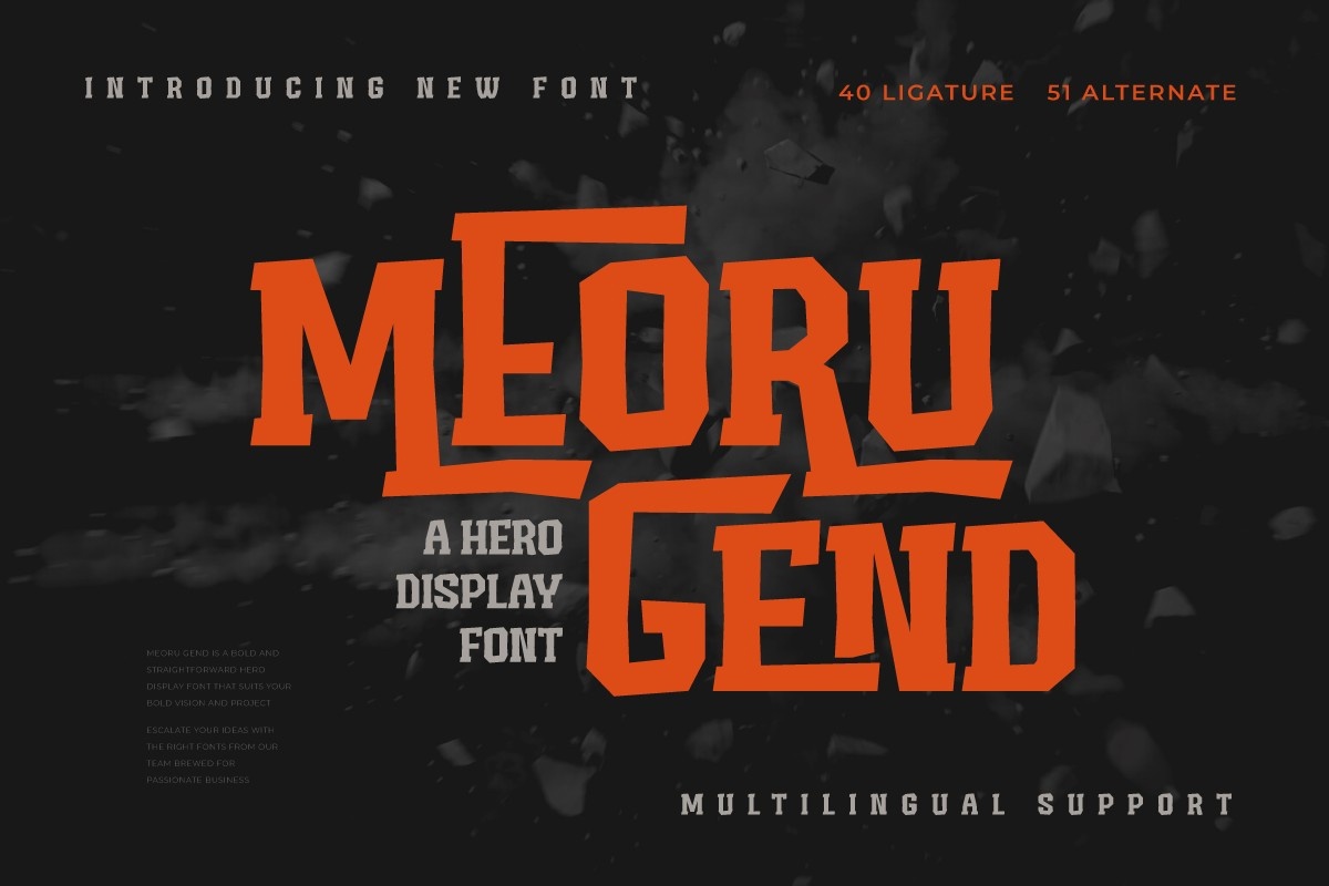 Пример шрифта Meoru Gend Regular
