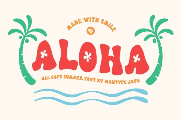 Пример шрифта Aloha Regular